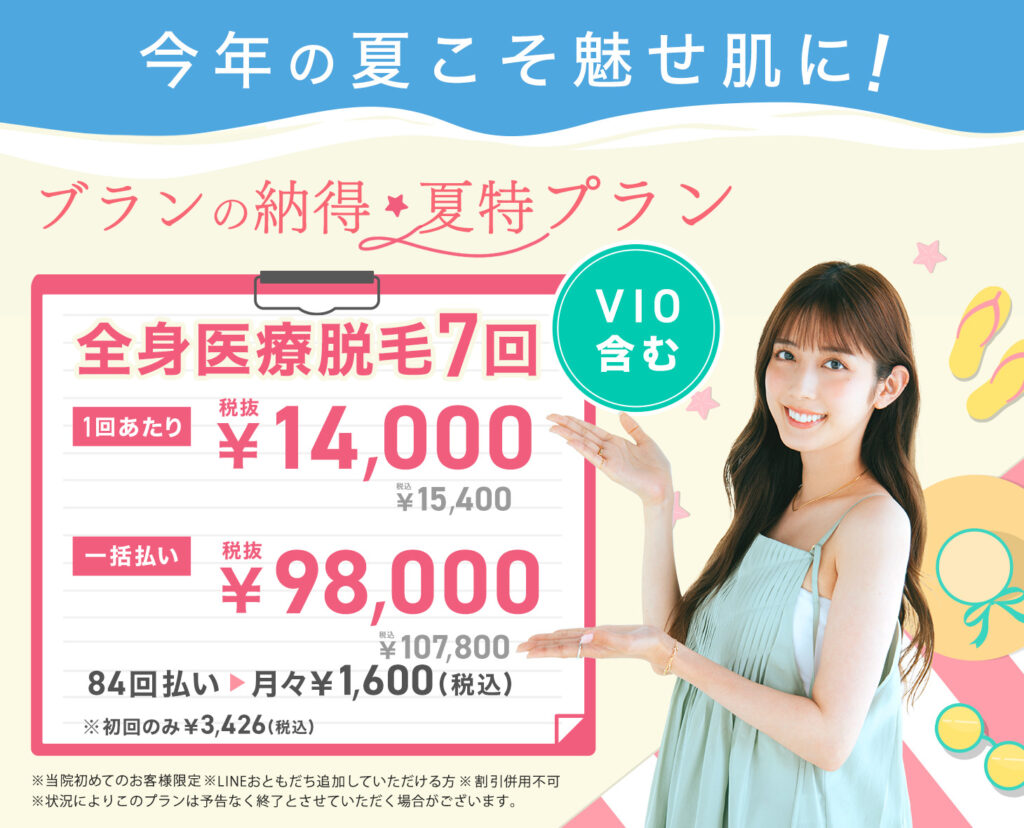 ブランクリニック 全身医療脱毛 夏得プラン