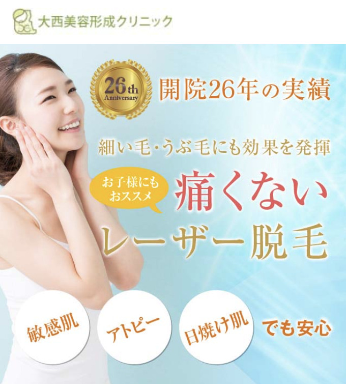 大西皮フ形成外科医院 医療全身脱毛