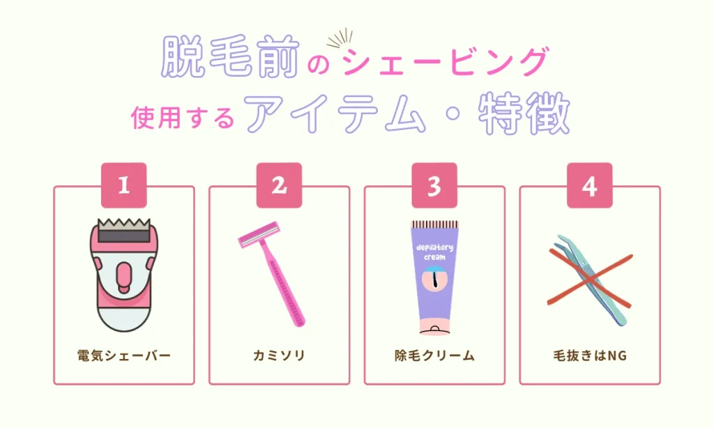 脱毛前 自己処理 シェービング アイテム 特徴